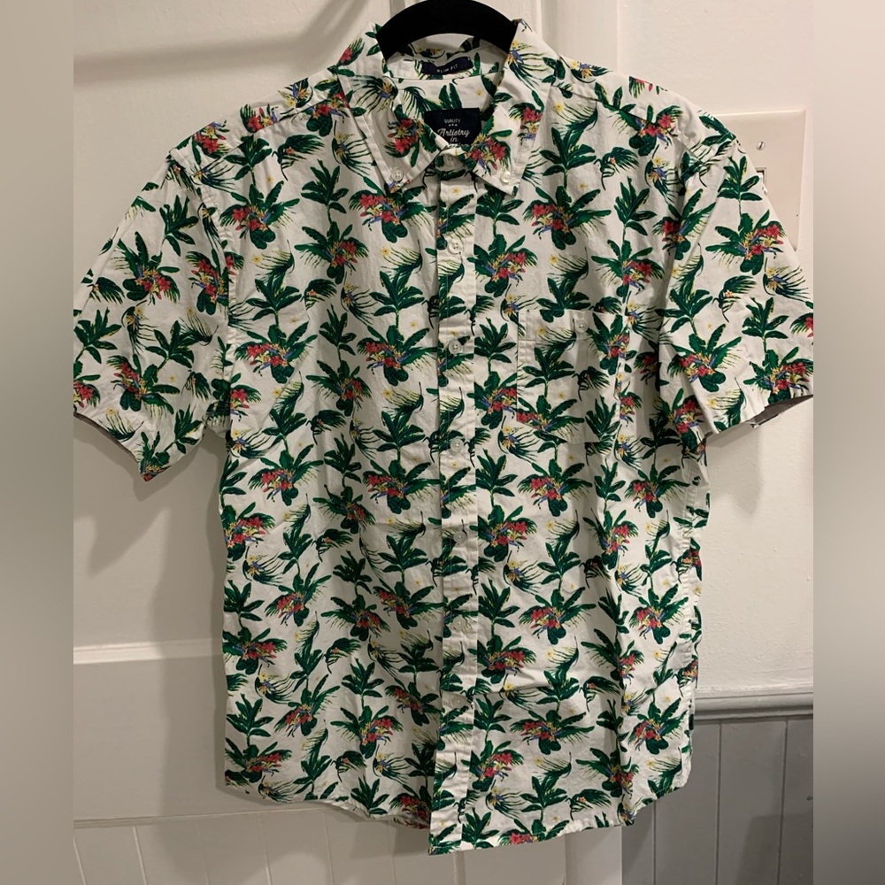 Floral Hawaiian Button Down Shirt